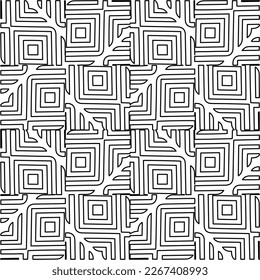  Monochrome ornamental texture with smooth linear shapes, zigzag lines, lace pattern.Abstract geometric black and white pattern for web page, textures, card, poster, fabric, textile.