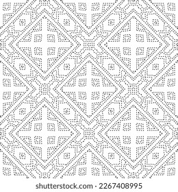 
 Monochrome ornamental texture with smooth linear shapes, zigzag lines, lace pattern.Abstract geometric black and white pattern for web page, textures, card, poster, fabric, textile.