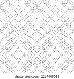  Monochrome ornamental texture with smooth linear shapes, zigzag lines, lace pattern.Abstract geometric black and white pattern for web page, textures, card, poster, fabric, textile.