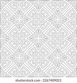 
 Monochrome ornamental texture with smooth linear shapes, zigzag lines, lace pattern.Abstract geometric black and white pattern for web page, textures, card, poster, fabric, textile.