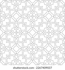 
 Monochrome ornamental texture with smooth linear shapes, zigzag lines, lace pattern.Abstract geometric black and white pattern for web page, textures, card, poster, fabric, textile.