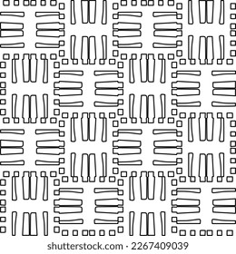  Monochrome ornamental texture with smooth linear shapes, zigzag lines, lace pattern.Abstract geometric black and white pattern for web page, textures, card, poster, fabric, textile.