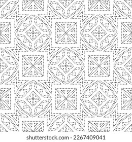
 Monochrome ornamental texture with smooth linear shapes, zigzag lines, lace pattern.Abstract geometric black and white pattern for web page, textures, card, poster, fabric, textile.