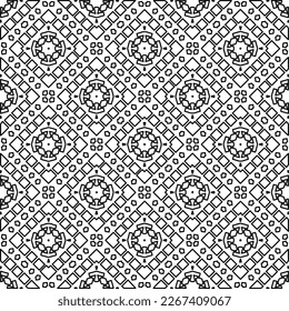  Monochrome ornamental texture with smooth linear shapes, zigzag lines, lace pattern.Abstract geometric black and white pattern for web page, textures, card, poster, fabric, textile.