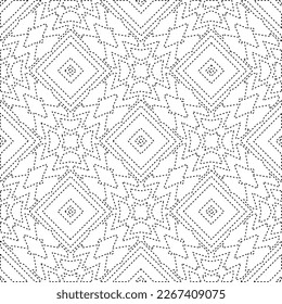 
 Monochrome ornamental texture with smooth linear shapes, zigzag lines, lace pattern.Abstract geometric black and white pattern for web page, textures, card, poster, fabric, textile.