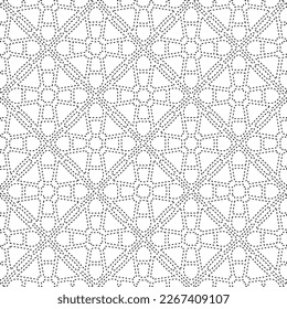  Monochrome ornamental texture with smooth linear shapes, zigzag lines, lace pattern.Abstract geometric black and white pattern for web page, textures, card, poster, fabric, textile.