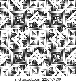  Textura ornamental monocroma con formas lineales lisas, líneas de zigzag, patrón de encaje.Resumen de patrón geométrico en blanco y negro para página web, texturas, tarjeta, afiche, tela, textil.