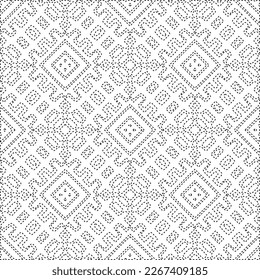 
 Monochrome ornamental texture with smooth linear shapes, zigzag lines, lace pattern.Abstract geometric black and white pattern for web page, textures, card, poster, fabric, textile.