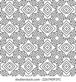  Monochrome ornamental texture with smooth linear shapes, zigzag lines, lace pattern.Abstract geometric black and white pattern for web page, textures, card, poster, fabric, textile.