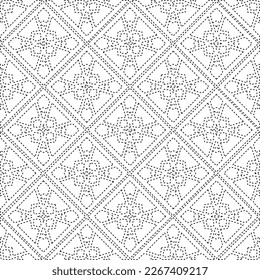  Monochrome ornamental texture with smooth linear shapes, zigzag lines, lace pattern.Abstract geometric black and white pattern for web page, textures, card, poster, fabric, textile.