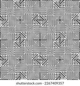  Monochrome ornamental texture with smooth linear shapes, zigzag lines, lace pattern.Abstract geometric black and white pattern for web page, textures, card, poster, fabric, textile.