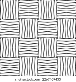  Monochrome ornamental texture with smooth linear shapes, zigzag lines, lace pattern.Abstract geometric black and white pattern for web page, textures, card, poster, fabric, textile.