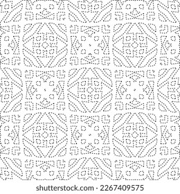 
 Monochrome ornamental texture with smooth linear shapes, zigzag lines, lace pattern.Abstract geometric black and white pattern for web page, textures, card, poster, fabric, textile.