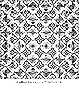  Monochrome ornamental texture with smooth linear shapes, zigzag lines, lace pattern.Abstract geometric black and white pattern for web page, textures, card, poster, fabric, textile.