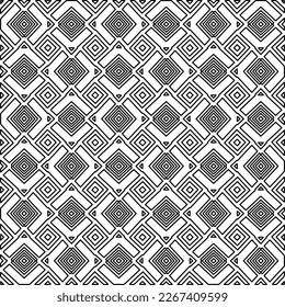  Monochrome ornamental texture with smooth linear shapes, zigzag lines, lace pattern.Abstract geometric black and white pattern for web page, textures, card, poster, fabric, textile.