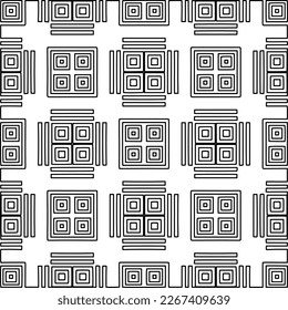  Monochrome ornamental texture with smooth linear shapes, zigzag lines, lace pattern.Abstract geometric black and white pattern for web page, textures, card, poster, fabric, textile.