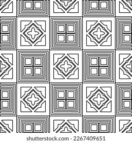  Monochrome ornamental texture with smooth linear shapes, zigzag lines, lace pattern.Abstract geometric black and white pattern for web page, textures, card, poster, fabric, textile.