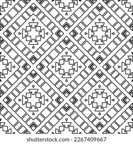  Monochrome ornamental texture with smooth linear shapes, zigzag lines, lace pattern.Abstract geometric black and white pattern for web page, textures, card, poster, fabric, textile.