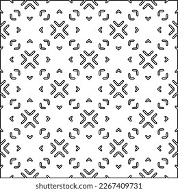  Monochrome ornamental texture with smooth linear shapes, zigzag lines, lace pattern.Abstract geometric black and white pattern for web page, textures, card, poster, fabric, textile.