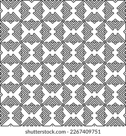  Textura ornamental monocroma con formas lineales lisas, líneas de zigzag, patrón de encaje.Resumen de patrón geométrico en blanco y negro para página web, texturas, tarjeta, afiche, tela, textil.