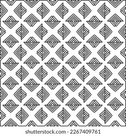  Textura ornamental monocroma con formas lineales lisas, líneas de zigzag, patrón de encaje.Resumen de patrón geométrico en blanco y negro para página web, texturas, tarjeta, afiche, tela, textil.