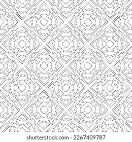  Monochrome ornamental texture with smooth linear shapes, zigzag lines, lace pattern.Abstract geometric black and white pattern for web page, textures, card, poster, fabric, textile.