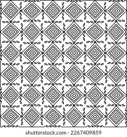  Monochrome ornamental texture with smooth linear shapes, zigzag lines, lace pattern.Abstract geometric black and white pattern for web page, textures, card, poster, fabric, textile.