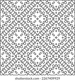  Textura ornamental monocroma con formas lineales lisas, líneas de zigzag, patrón de encaje.Resumen de patrón geométrico en blanco y negro para página web, texturas, tarjeta, afiche, tela, textil.