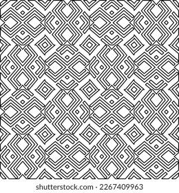  Monochrome ornamental texture with smooth linear shapes, zigzag lines, lace pattern.Abstract geometric black and white pattern for web page, textures, card, poster, fabric, textile.