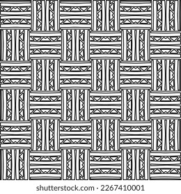  Monochrome ornamental texture with smooth linear shapes, zigzag lines, lace pattern.Abstract geometric black and white pattern for web page, textures, card, poster, fabric, textile.