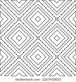  Monochrome ornamental texture with smooth linear shapes, zigzag lines, lace pattern.Abstract geometric black and white pattern for web page, textures, card, poster, fabric, textile.