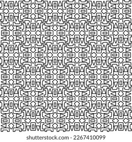  Monochrome ornamental texture with smooth linear shapes, zigzag lines, lace pattern.Abstract geometric black and white pattern for web page, textures, card, poster, fabric, textile.