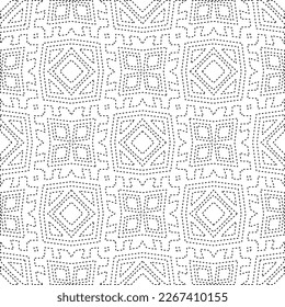 
 Monochrome ornamental texture with smooth linear shapes, zigzag lines, lace pattern.Abstract geometric black and white pattern for web page, textures, card, poster, fabric, textile.