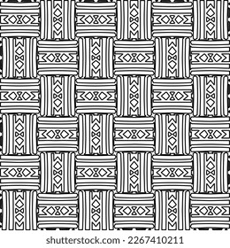  Monochrome ornamental texture with smooth linear shapes, zigzag lines, lace pattern.Abstract geometric black and white pattern for web page, textures, card, poster, fabric, textile.