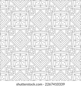 
 Monochrome Ziertextur mit glatten linearen Formen, Zickzacklinien, Spitzen-Muster.Abstraktes geometrisches Schwarz-Weiß Muster für Webseiten, Texturen, Karten, Poster, Gewebe, Textilien.