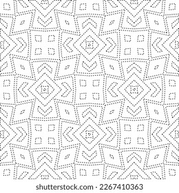
 Monochrome ornamental texture with smooth linear shapes, zigzag lines, lace pattern.Abstract geometric black and white pattern for web page, textures, card, poster, fabric, textile.