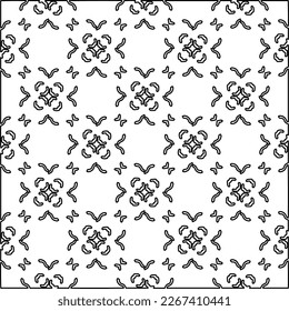  Monochrome ornamental texture with smooth linear shapes, zigzag lines, lace pattern.Abstract geometric black and white pattern for web page, textures, card, poster, fabric, textile.