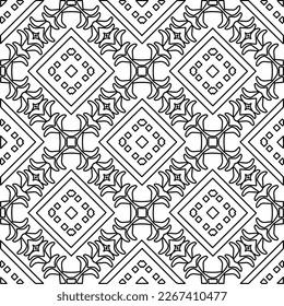  Textura ornamental monocroma con formas lineales lisas, líneas de zigzag, patrón de encaje.Resumen de patrón geométrico en blanco y negro para página web, texturas, tarjeta, afiche, tela, textil.