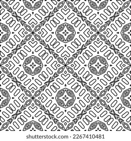  Textura ornamental monocroma con formas lineales lisas, líneas de zigzag, patrón de encaje.Resumen de patrón geométrico en blanco y negro para página web, texturas, tarjeta, afiche, tela, textil.