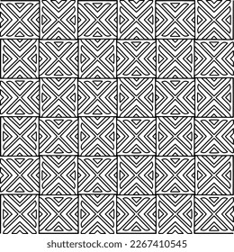  Monochrome ornamental texture with smooth linear shapes, zigzag lines, lace pattern.Abstract geometric black and white pattern for web page, textures, card, poster, fabric, textile.