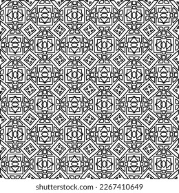  Textura ornamental monocroma con formas lineales lisas, líneas de zigzag, patrón de encaje.Resumen de patrón geométrico en blanco y negro para página web, texturas, tarjeta, afiche, tela, textil.