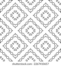  Textura ornamental monocroma con formas lineales lisas, líneas de zigzag, patrón de encaje.Resumen de patrón geométrico en blanco y negro para página web, texturas, tarjeta, afiche, tela, textil.