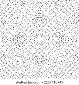 
 Monochrome ornamental texture with smooth linear shapes, zigzag lines, lace pattern.Abstract geometric black and white pattern for web page, textures, card, poster, fabric, textile.