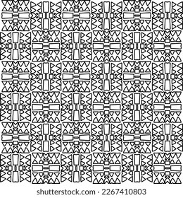  Monochrome ornamental texture with smooth linear shapes, zigzag lines, lace pattern.Abstract geometric black and white pattern for web page, textures, card, poster, fabric, textile.