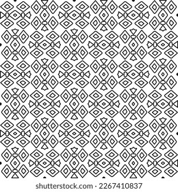  Monochrome ornamental texture with smooth linear shapes, zigzag lines, lace pattern.Abstract geometric black and white pattern for web page, textures, card, poster, fabric, textile.