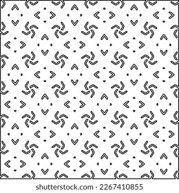  Monochrome ornamental texture with smooth linear shapes, zigzag lines, lace pattern.Abstract geometric black and white pattern for web page, textures, card, poster, fabric, textile.