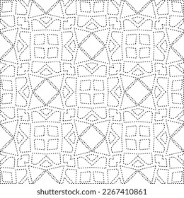 
 Monochrome ornamental texture with smooth linear shapes, zigzag lines, lace pattern.Abstract geometric black and white pattern for web page, textures, card, poster, fabric, textile.