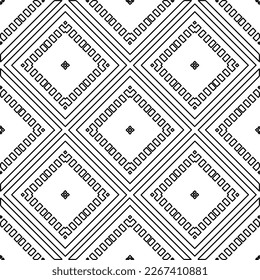  Monochrome ornamental texture with smooth linear shapes, zigzag lines, lace pattern.Abstract geometric black and white pattern for web page, textures, card, poster, fabric, textile.