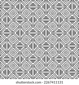  Monochrome ornamental texture with smooth linear shapes, zigzag lines, lace pattern.Abstract geometric black and white pattern for web page, textures, card, poster, fabric, textile.