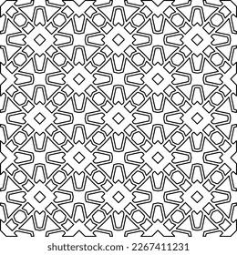  Textura ornamental monocroma con formas lineales lisas, líneas de zigzag, patrón de encaje.Resumen de patrón geométrico en blanco y negro para página web, texturas, tarjeta, afiche, tela, textil.
